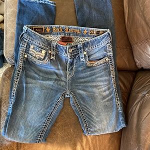 Rock revival mid rise straight leg jeans